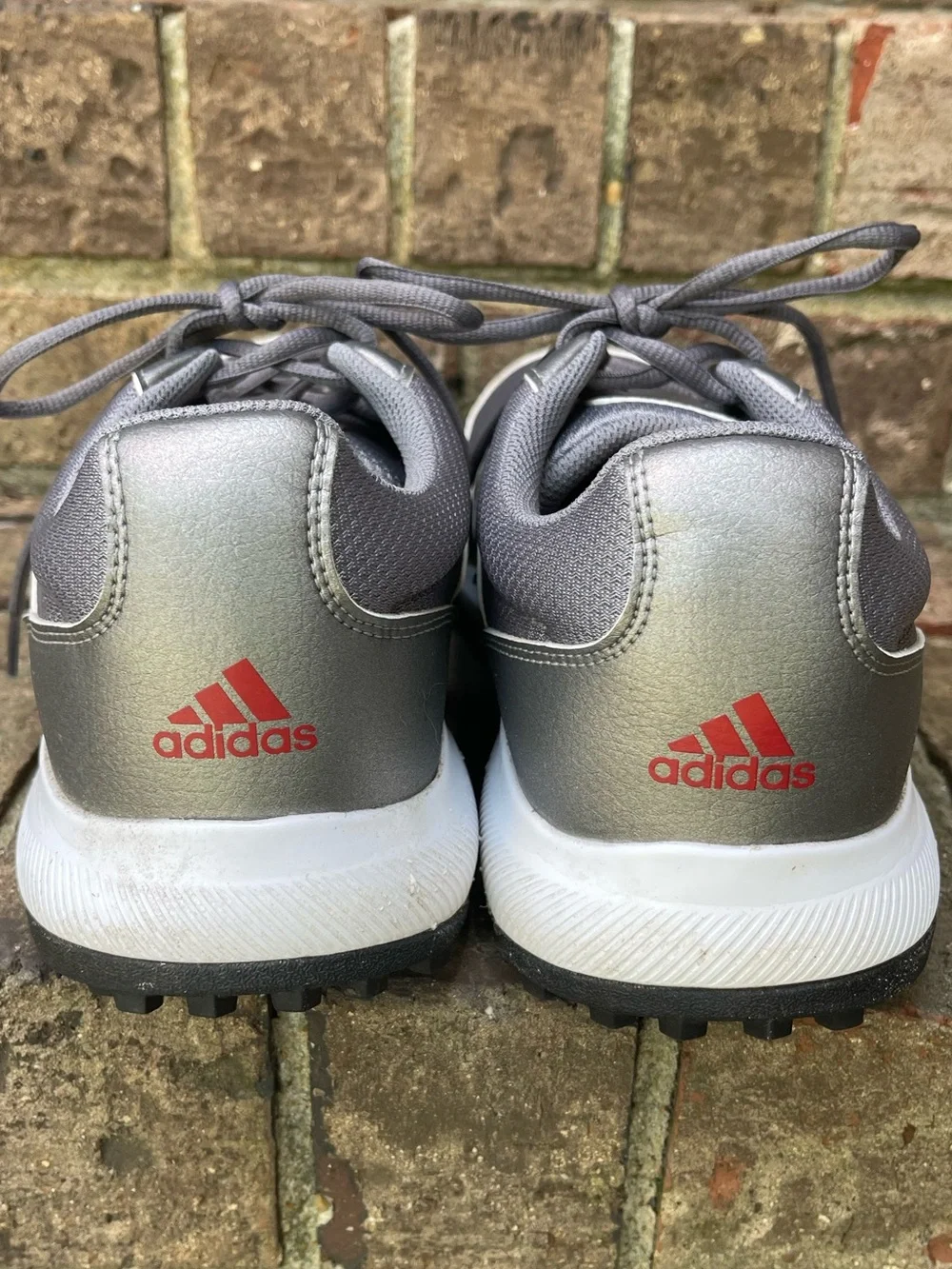 Adidas Men’s Golf Shoes Size 11.5 Gray Silver White Spiked EE9420